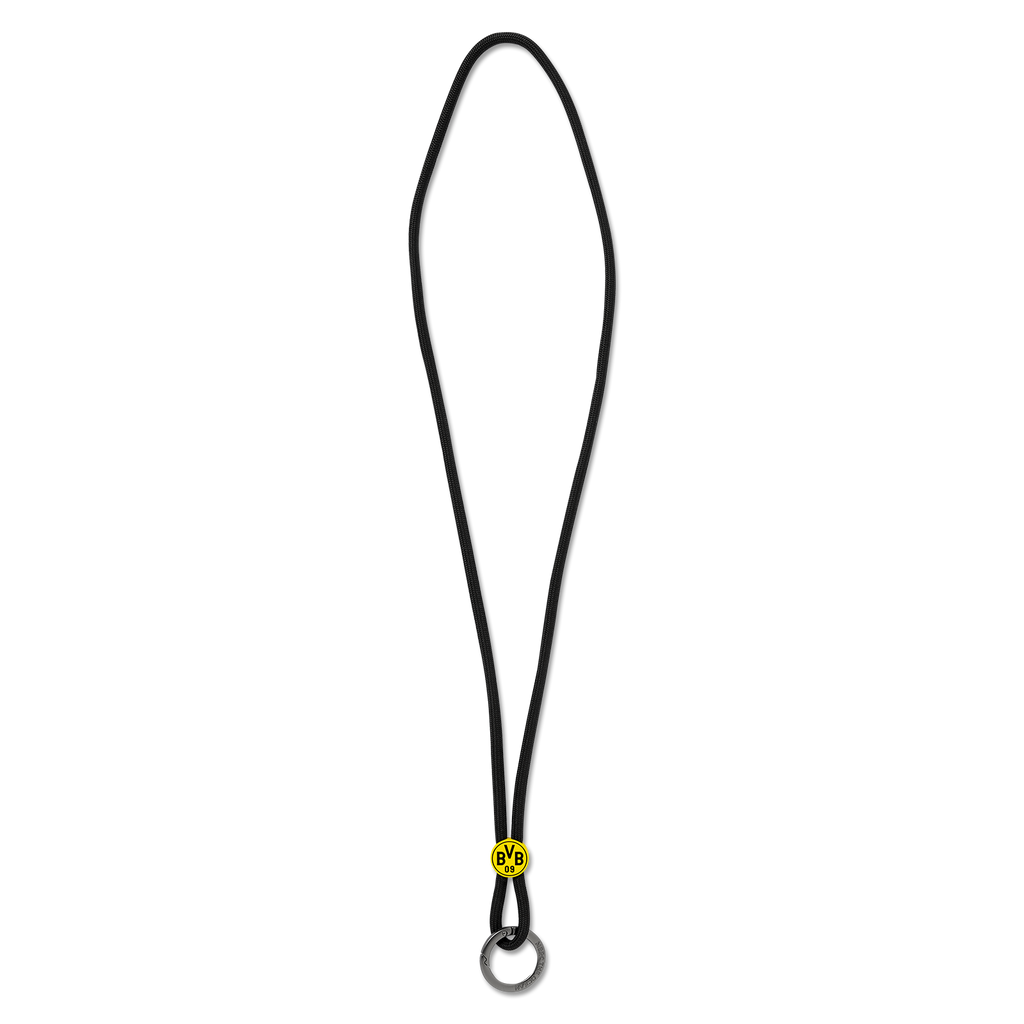 Portachiavi nero con design del BVB, con lo stemma giallo del BVB e un pratico anello portachiavi.