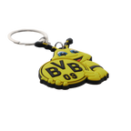 Schlüsselanhänger des BVB in schwarzgelb mit EMMA, dem Maskottchen, und dem BVB 09-Logo, ideal als Fanartikel oder Geschenk.