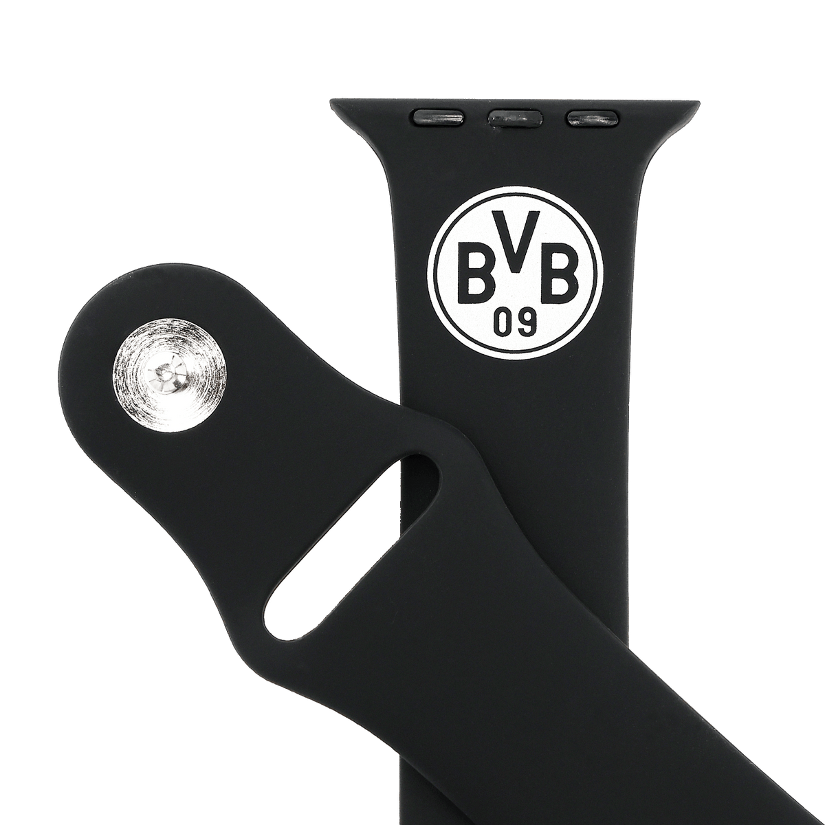 黑色Apple Watch表带，印有醒目的BVB标志，是多特蒙德球迷的理想之选。