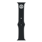 黑色Apple Watch表带，印有多特蒙德（BVB）队徽和“BVB 09”字样，是多特蒙德球迷的理想之选。