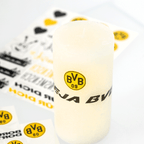 Kit de personalización para láminas de velas del BVB, que incluye el logotipo del BVB y un diseño en negro y amarillo, ideal para los aficionados creativos del Borussia Dortmund.