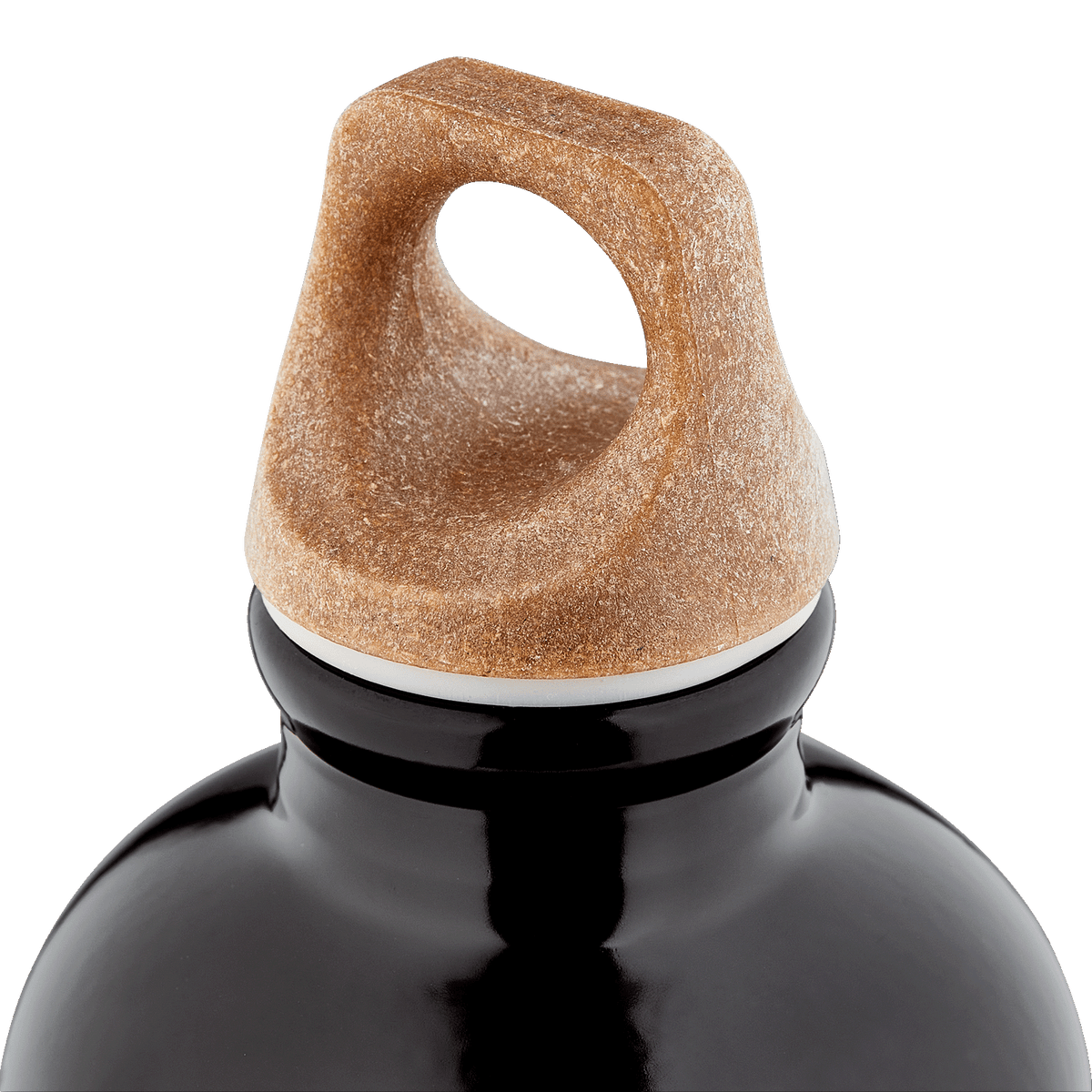Schwarze BVB SIGG Trinkflasche mit nachhaltigem Verschluss, ideal für unterwegs und umweltfreundlich, 0,6 Liter.