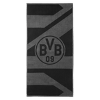灰色和黑色的多特蒙德（BVB）毛巾，印有醒目的BVB标志，是多特蒙德球迷的理想之选。