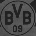 Toalla de ducha gris y negra con el diseño del Borussia Dortmund, de 70 x 140 cm, con el logotipo central del BVB 09.