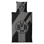 黑色与灰色相间的多特蒙德（BVB）床上用品，印有醒目的“BVB 09”标志，包含一个135x200厘米的枕套和一个同尺寸的被套，是多特蒙德球迷的理想之选。
