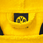Poncho de baño «Emma» del BVB en negro y amarillo, de algodón suave, 46 x 46 cm, con el logotipo del BVB, perfecto como artículo de aficionado para los pequeños seguidores del Borussia Dortmund.