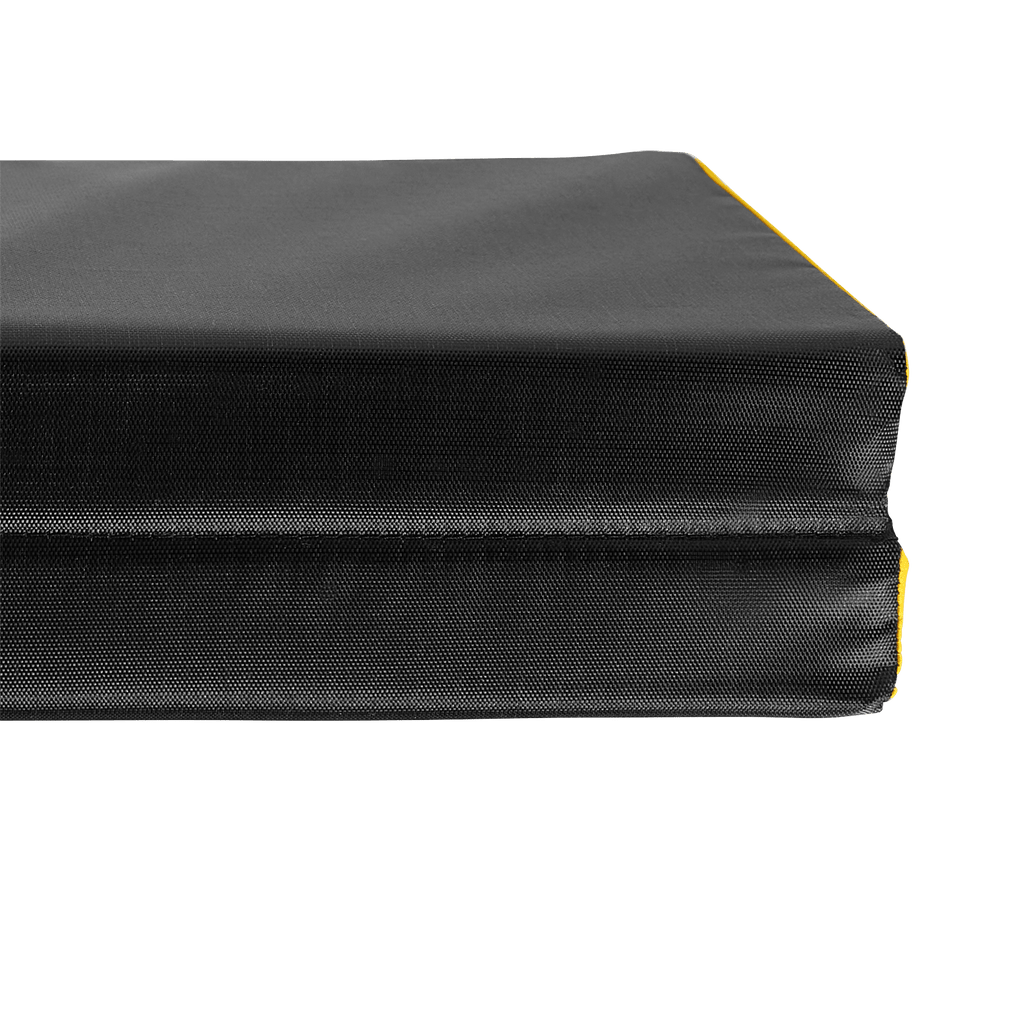 Coussin de siège pliable noir et jaune du BVB, idéal pour les matchs au stade et autres événements en plein air.
