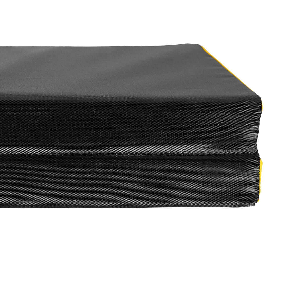 Coussin de siège pliable noir et jaune du BVB, idéal pour les matchs au stade et autres événements en plein air.