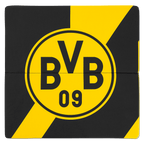 Le coussin de siège rabattable du stade du BVB, au design noir et jaune orné d'un grand logo du BVB, offre un confort optimal pour les sorties au stade et les événements.