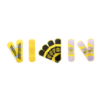 Set da 10 cerotti del BVB con disegni nei colori nero e giallo, logo del BVB e motivo EMMA, ideali per i tifosi del Borussia Dortmund.