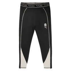 Las mallas BVB x Puma Gym Train Strong 7/8 para mujer, en blanco y negro, llevan los logotipos del BVB y de Puma en la parte delantera. Diseño deportivo, ideales para entrenar.