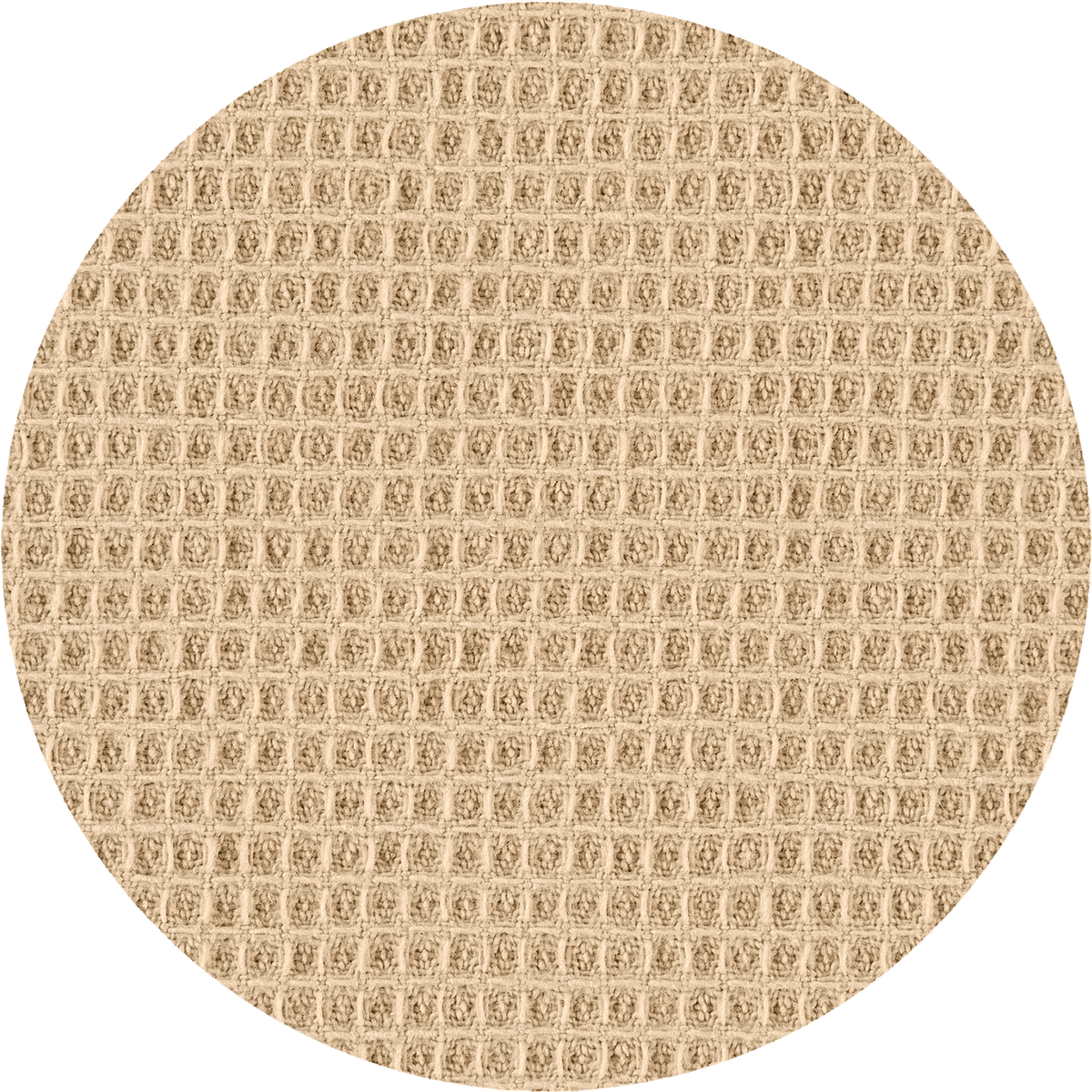 Primo piano di un tessuto beige con trama a nido d'ape, ideale per il design tessile o per mostrare le caratteristiche del materiale.
