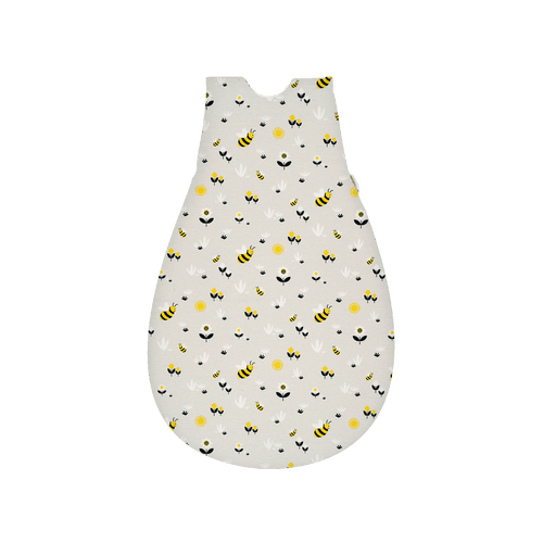 BVB Baby-Mäxchen Alvi Emma, kuscheliger und sicherer Babyschlafsack mit schwarzgelbem Bienenmuster für kleine Borussia Dortmund Fans.