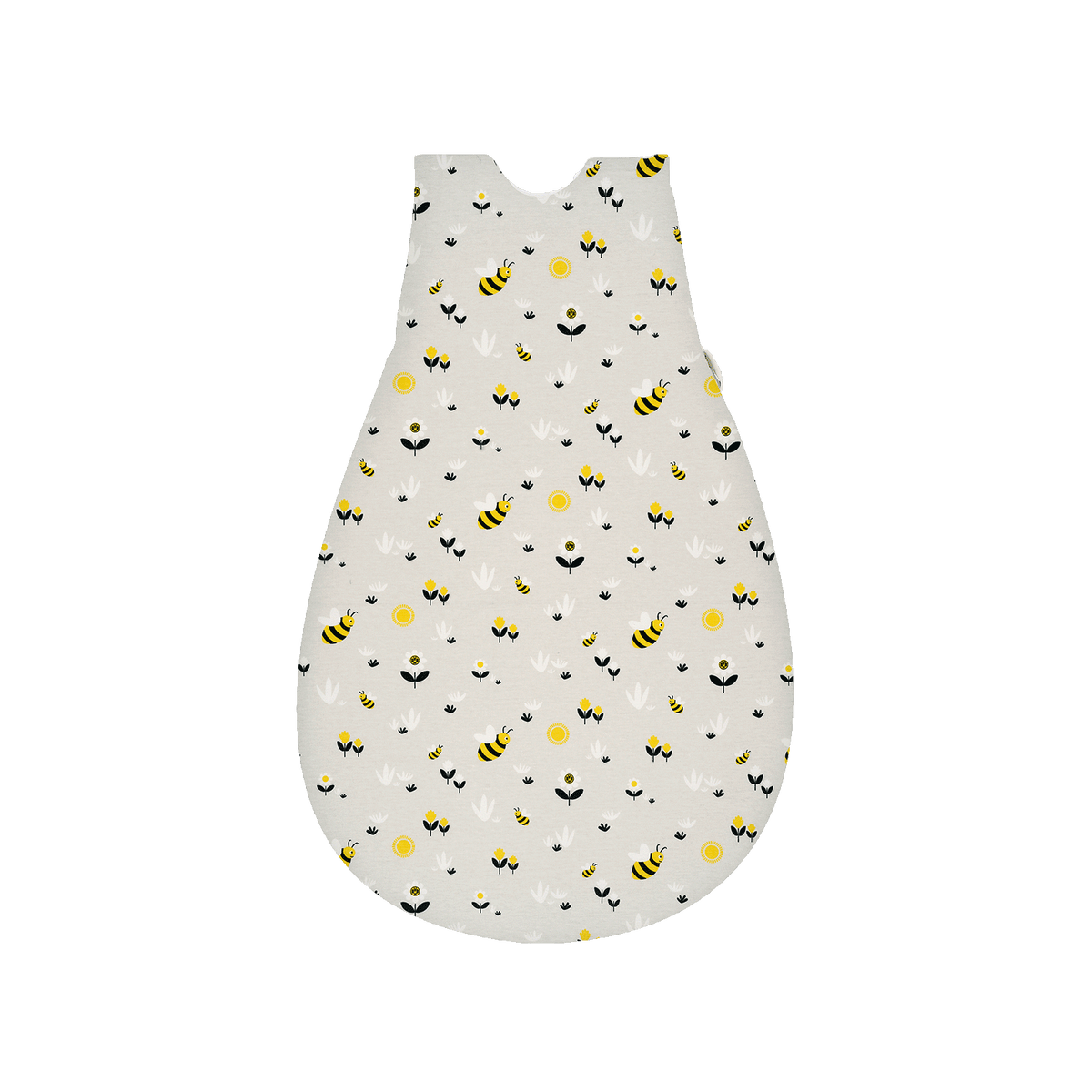 BVB Baby-Mäxchen Alvi Emma, kuscheliger und sicherer Babyschlafsack mit schwarzgelbem Bienenmuster für kleine Borussia Dortmund Fans.