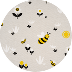 Bright BVB Baby Mäxchen Sleeping Bag with a cute black-and-yellow bee pattern, perfect for little Borussia Dortmund fans.
