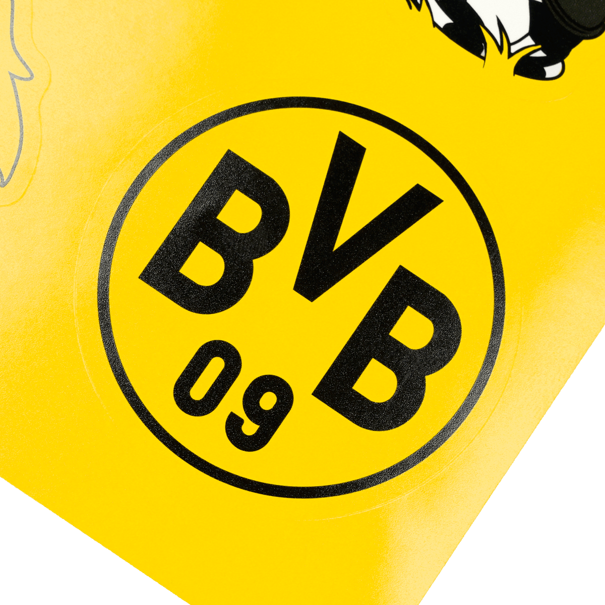 Black-and-yellow BVB children's sticker card featuring the BVB emblem, a Borussia Dortmund fan item.