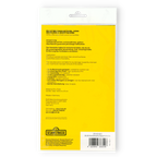 The back of the BVB sticker card featuring a Sesame Street design. It displays a yellow layout with usage instructions, manufacturer information, and logos.