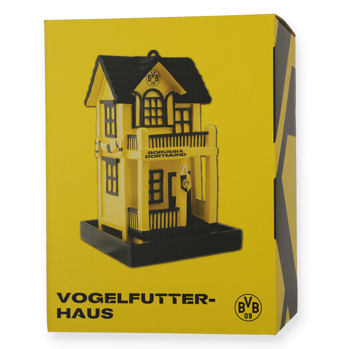 Mangiatoia per uccelli del BVB nei colori nero e giallo con il logo del Borussia Dortmund, perfetta per i tifosi e gli amanti della natura.