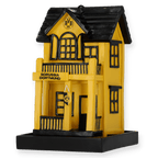 Mangiatoia gialla per uccelli con il design nero e giallo del BVB e il logo del Borussia Dortmund, perfetta come gadget per i tifosi o come regalo.