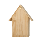 Ein umweltfreundliches BVB Insektenhotel 2.0 aus naturbelassenem Holz, geeignet zur Befestigung in Gärten oder auf Balkonen zum Schutz von Insekten.