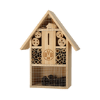 The BVB Insect Hotel 2.0, made of wood and featuring an engraved BVB logo, provides a home for insects and promotes biodiversity in the garden.