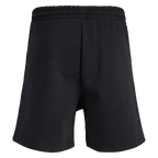 Rear view of the black BVB Essentials sweat shorts with an elastic waistband, ideal for Borussia Dortmund fans.