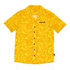 Camicia gialla da festival del BVB a maniche corte con motivo astratto e scritta “HEJA”, ideale per i tifosi e gli eventi estivi.
