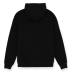 Vue arrière d'un sweat à capuche noir du BVB, au design sobre, idéal pour les supporters du Borussia Dortmund.