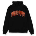 Sudadera con capucha negra del BVB con un llamativo letrero naranja que dice «Dortmund», cálida y cómoda, ideal para los aficionados del Borussia Dortmund.