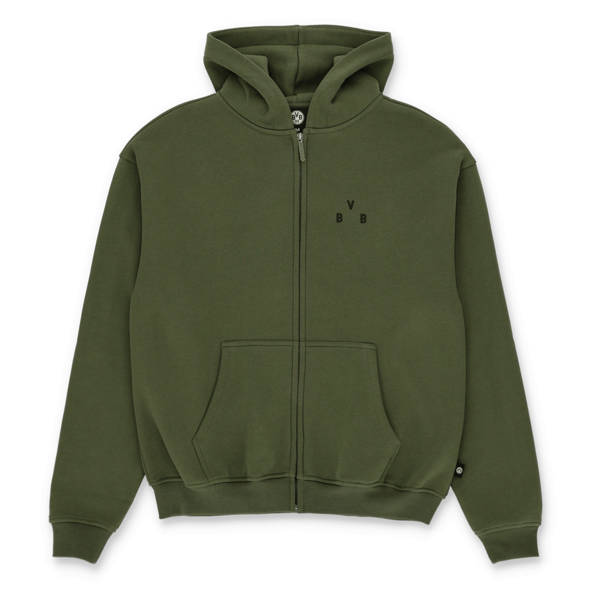 Petrol-green BVB Urban zip-up jacket with a hood, zipper, and subtle BVB logo; a stylish and comfortable piece of fan merchandise.
