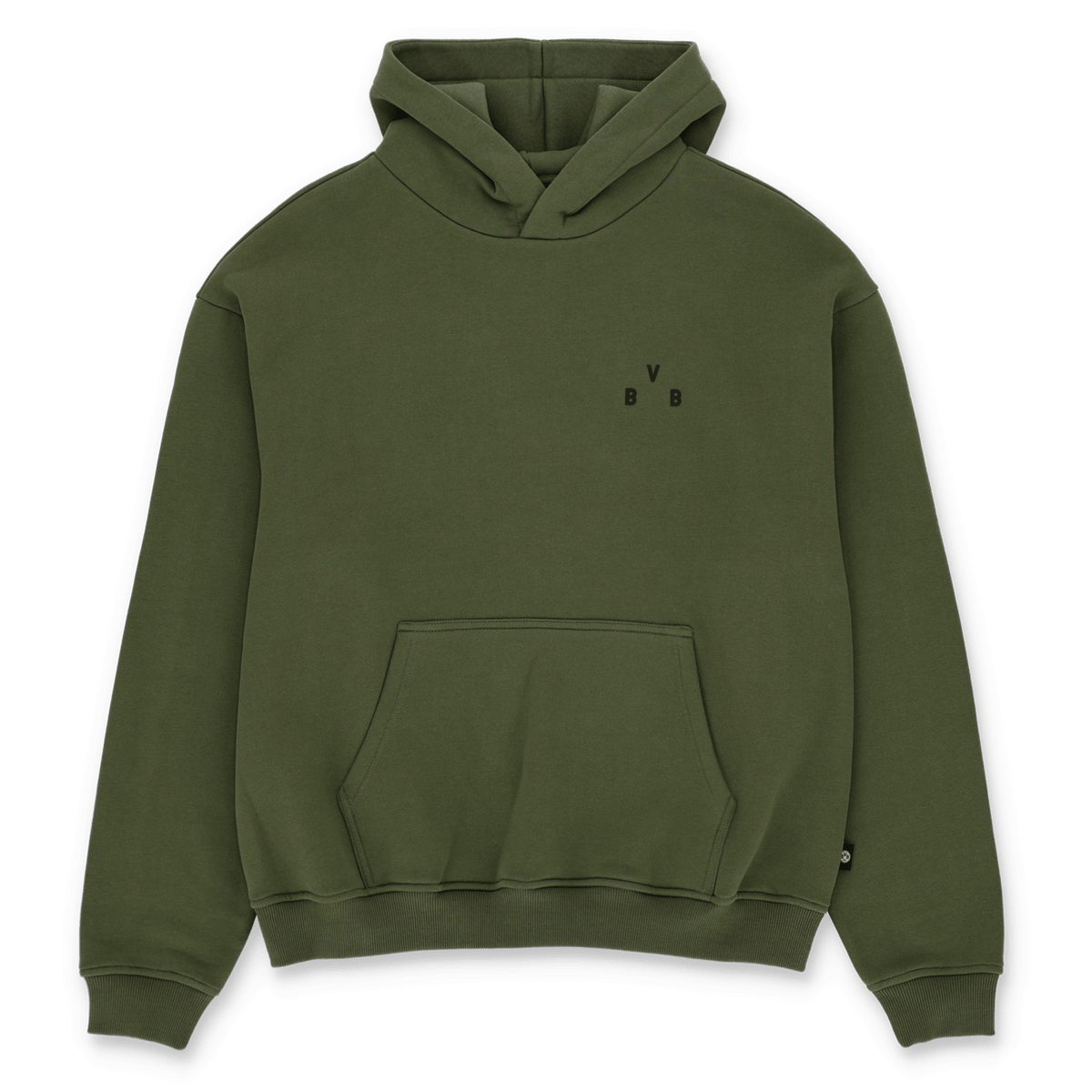 Grüner BVB Urban Hoodie mit Kapuze, Kängurutasche und stylischem BVB-Logo auf der Vorderseite.