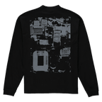 Black BVB long-sleeve shirt with a gray graphic design on the back, perfect for Borussia Dortmund fans.