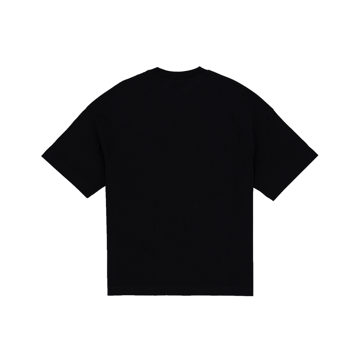 Schwarzes BVB College T-Shirt für Kinder, schlichte Gestaltung, Rückansicht.