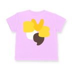 Maglietta del BVB color lilla per neonati e bambini piccoli, con motivo astratto giallo, marrone e bianco sul retro.