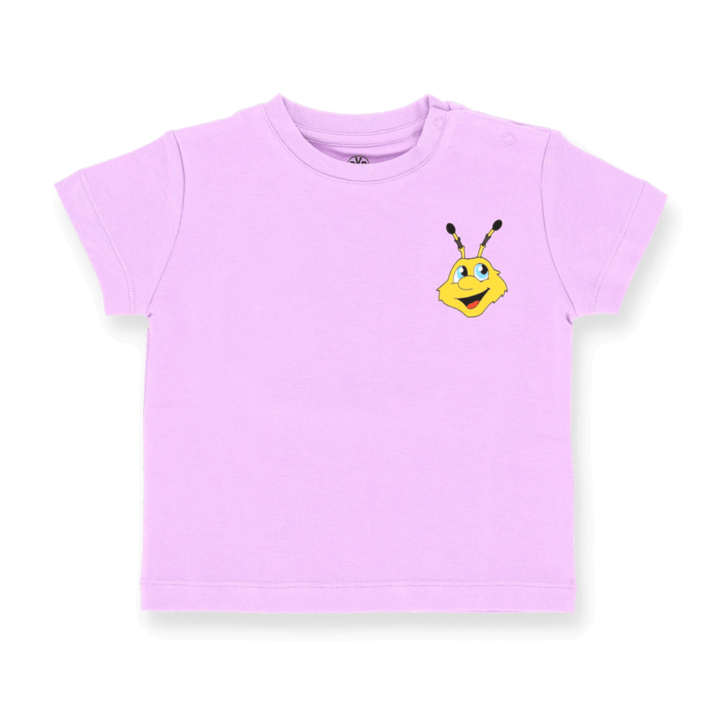 Camiseta morada del BVB para bebés y niños pequeños, confeccionada en tejido suave y con el motivo de EMMA en la parte delantera, ideal para los pequeños aficionados del Borussia Dortmund.