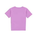 Camiseta infantil de color lila con vista trasera, parte de la colección oficial del BVB, ideal para los aficionados del Borussia Dortmund.