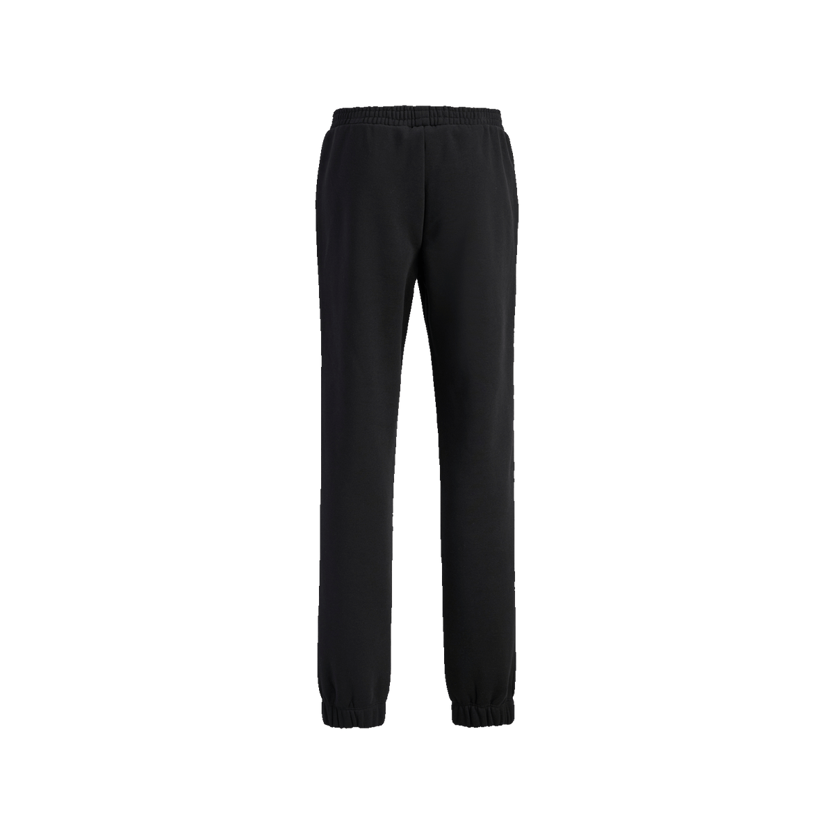 Schwarze BVB Essential Sweatpants in Kindergröße mit schlichtem Design und elastischen Bündchen, perfekt für Fans von Borussia Dortmund.