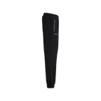 Seitenansicht der schwarzen BVB Essential Sweatpants für Kinder, mit elastischen Beinabschlüssen und Reißverschlusstasche.