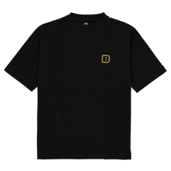 T-shirt noir du BVB orné d'un petit logo « B » jaune sur le devant, idéal pour les supporters du Borussia Dortmund.