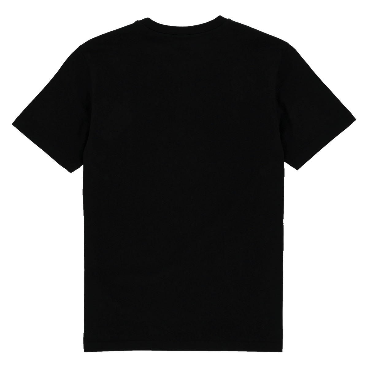 Rückansicht eines schwarzen BVB Core T-Shirts, schlichtes Design, ideal für Fans von Borussia Dortmund.