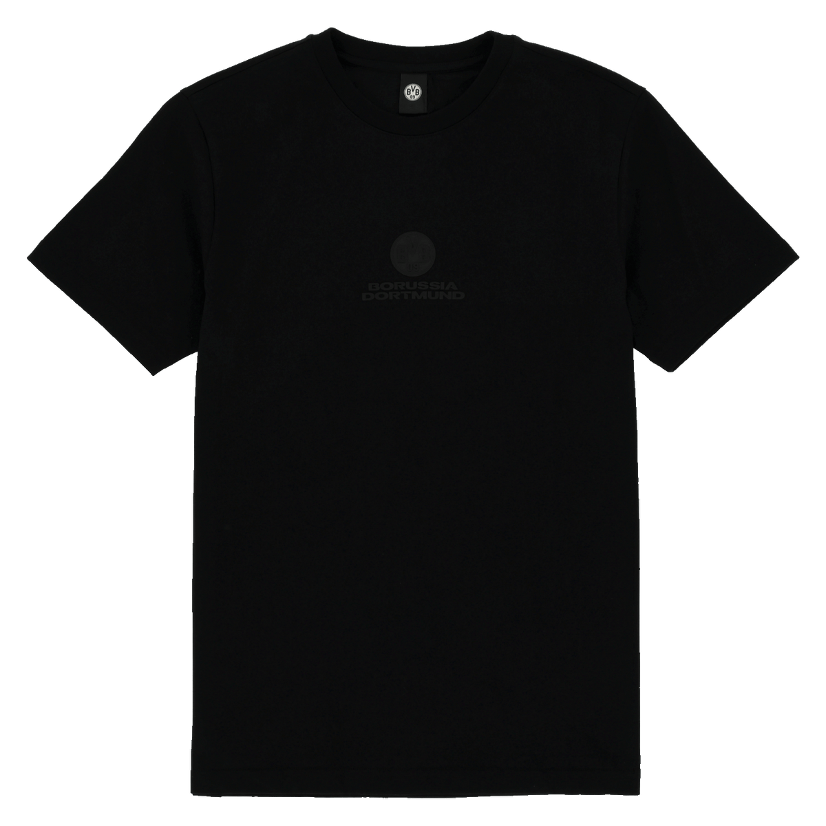 Schwarzes BVB Core T-Shirt, ideal für Fans von Borussia Dortmund, mit einem stilvollen und minimalistischen Design.