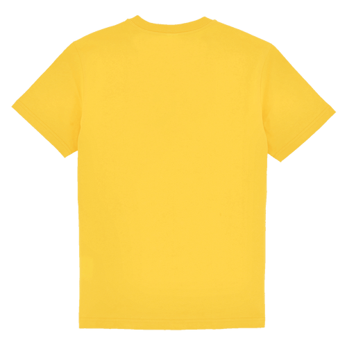 Vue de dos d'un t-shirt jaune BVB Core au design sobre et à manches courtes.