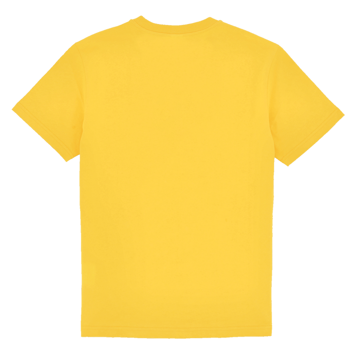 Rückansicht eines gelben BVB Core T-Shirts mit schlichtem Design und kurzen Ärmeln.