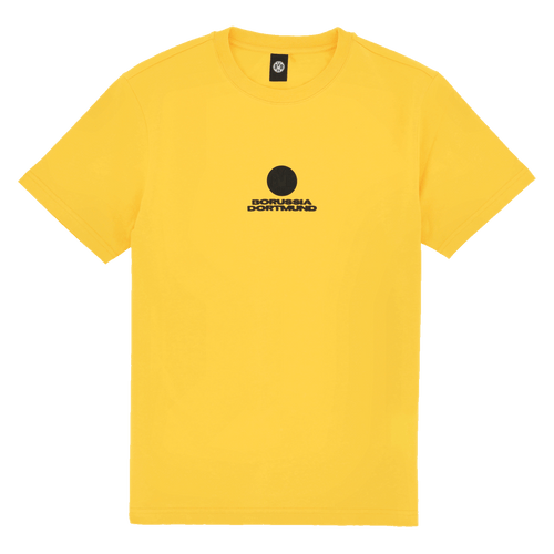 T-shirt jaune « BVB Core » avec le logo noir du Borussia Dortmund sur le devant. Idéal pour les supporters du Borussia Dortmund et les amateurs de produits aux couleurs noir et jaune.