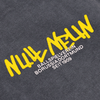 T-shirt gris du BVB orné d'un graffiti jaune « NULL NEUN » et d'une inscription blanche « Ballspielverein Borussia Dortmund seit 1909 ». Idéal pour les supporters du Borussia Dortmund.