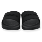 Black Borussia Dortmund bath slippers with an embossed team logo—perfect for fans.