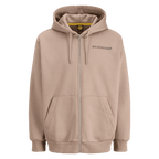 Giacca in felpa beige del BVB “Rote Erde Desert” con cappuccio e cerniera, ideale per i tifosi del Borussia Dortmund.