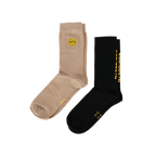 Set composto da due paia di calzini del BVB nei colori nero e beige con il logo del BVB, ideali per i tifosi del Borussia Dortmund.