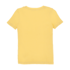 Vue de dos d'un t-shirt jaune du BVB pour femme, au design sobre et à manches courtes.