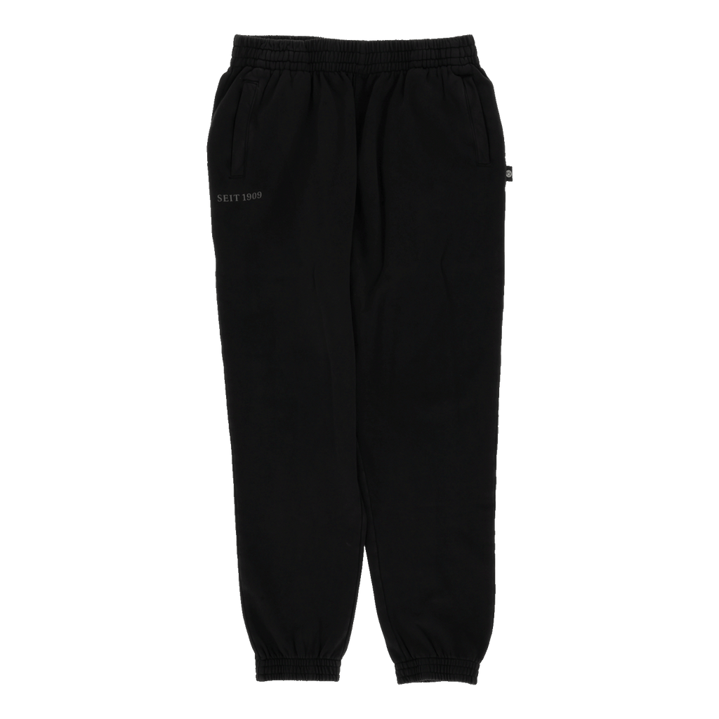 Schwarze BVB Sweatpants für Frauen mit elastischem Bund, Taschen und 'Seit 1909'-Aufschrift, ideal für Freizeit oder Sport.